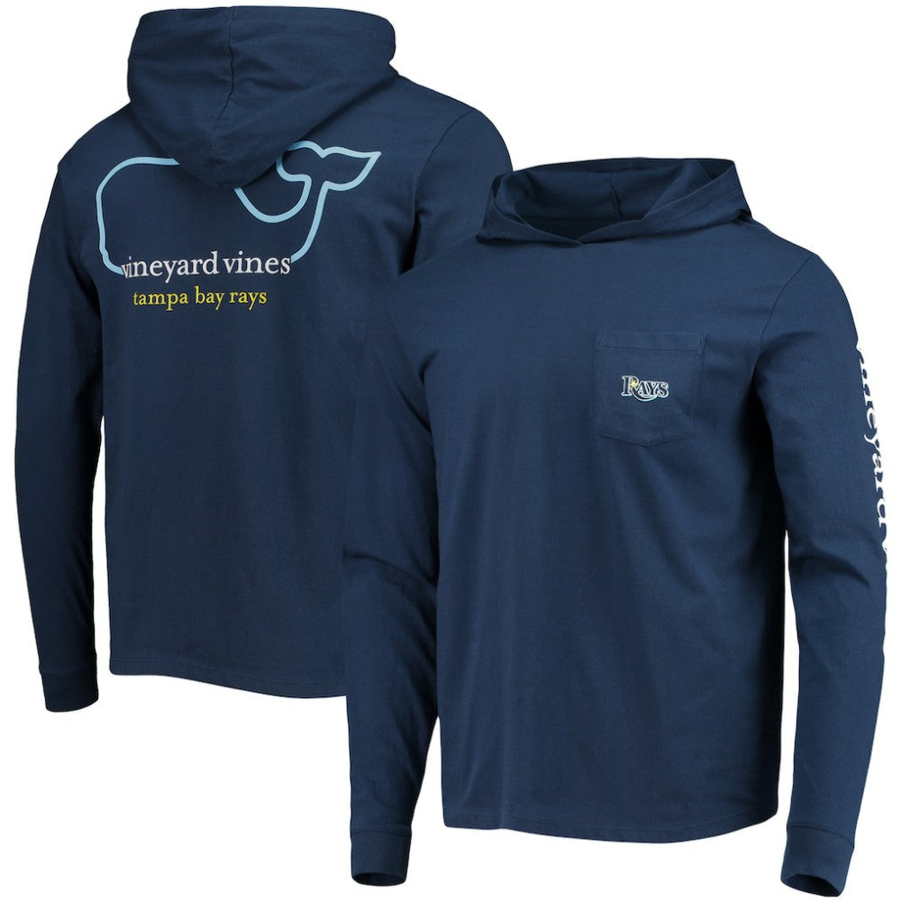 Tampa Bay Rays Vineyard Vines Long Sleeve Hoodie T-Shirt - Navy Hoodies