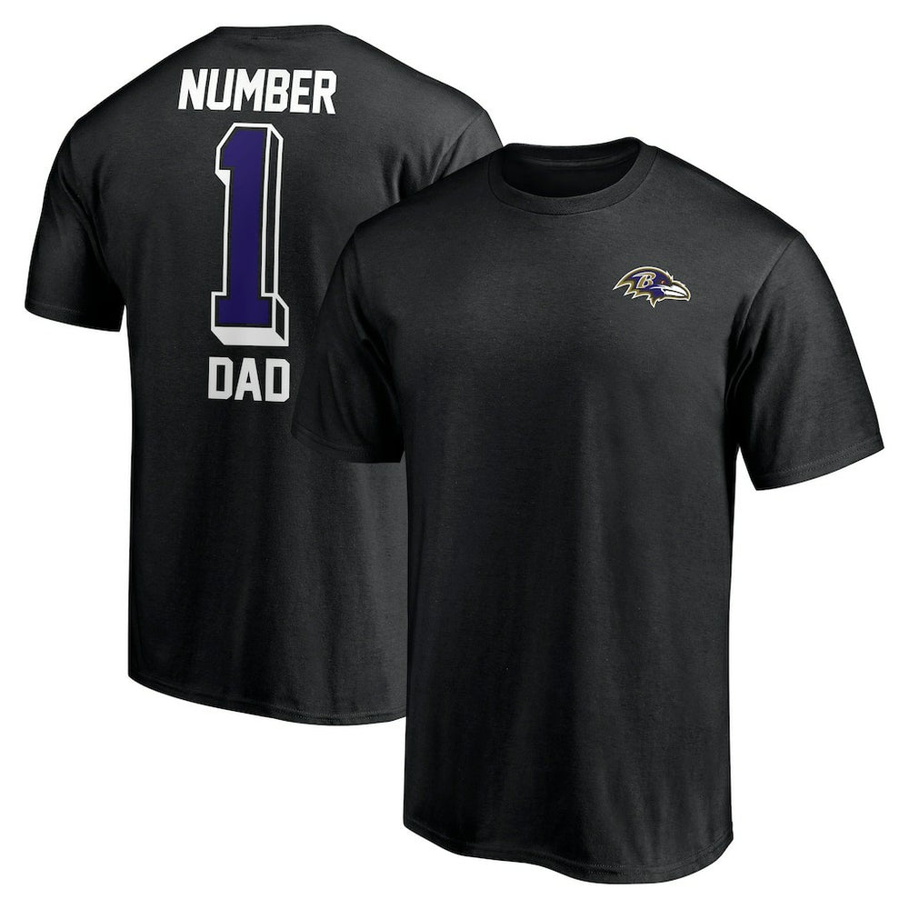 Baltimore Ravens Number One Dad T-Shirt Black