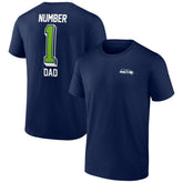 Seattle Seahawks Number One Dad T-Shirt College Navy