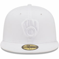 Milwaukee Brewers New Era White on White 59FIFTY Fitted Hat Hats
