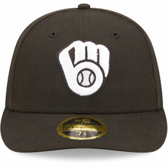 Milwaukee Brewers New Era Black & White Low Profile 59FIFTY Fitted Hat Hats