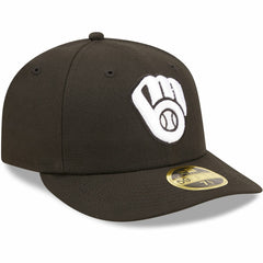 Milwaukee Brewers New Era Black & White Low Profile 59FIFTY Fitted Hat Hats