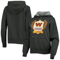 Washington Commanders New Era Women's Raglan Pullover Hoodie Heathered Charcoal
