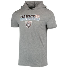 Las Vegas Raiders New Era Team Brushed Hoodie T-Shirt Heathered Gray