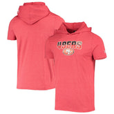 San Francisco 49ers New Era Team Brushed Hoodie T-Shirt Heathered Red