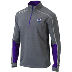Charlotte Hornets Omni-Wick Shotgun 2.0 Quarter-Zip Pullover Top Heathered Gray/Purple