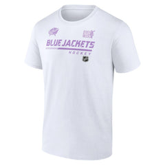 NHL Columbus Blue Jackets NHL Hockey Fights Cancer T-Shirt - White