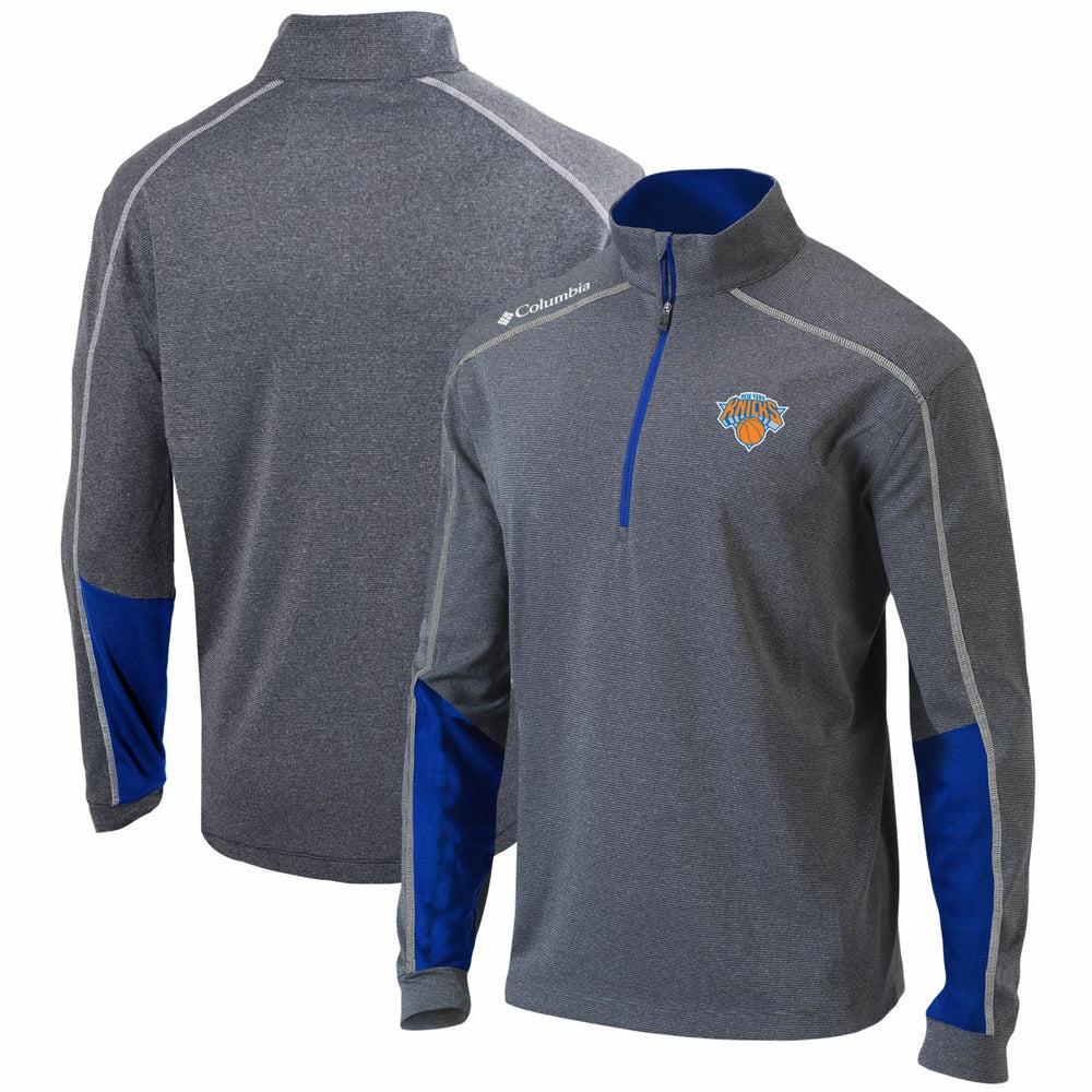 New York Knicks Omni-Wick Shotgun 2.0 Quarter-Zip Pullover Top Heathered Gray/Blue