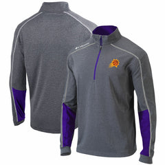 Phoenix Suns Omni-Wick Shotgun 2.0 Quarter-Zip Pullover Top Heathered Gray/Purple