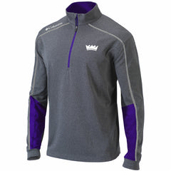 Sacramento Kings Omni-Wick Shotgun 2.0 Quarter-Zip Pullover Top Heathered Gray/Purple