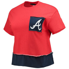 Atlanta Braves Refried Apparel Women's Cropped T-Shirt - Red T-shirts