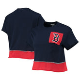 Boston Red Sox Refried Apparel Women's Cropped T-Shirt - Navy T-shirts
