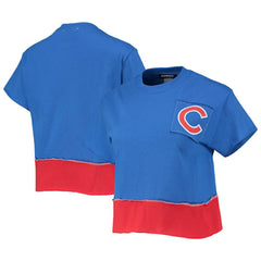 Chicago Cubs Refried Apparel Women's Cropped T-Shirt - Royal T-shirts