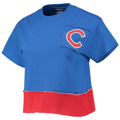 Chicago Cubs Refried Apparel Women's Cropped T-Shirt - Royal T-shirts