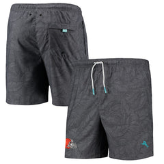 Cleveland Browns Naples Layered Leaves Swim Trunks Black