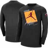 Miami Heat Jordan Brand Courtside Max 90 Vintage Wash Statement Edition Long Sleeve T-Shirt Black