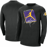 Los Angeles Lakers Jordan Brand Courtside Max 90 Vintage Wash Statement Edition Long Sleeve T-Shirt Black