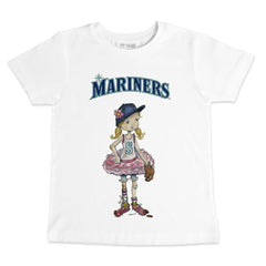 Seattle Mariners Tiny Turnip Youth Baseball Babes T-Shirt - White T-shirts