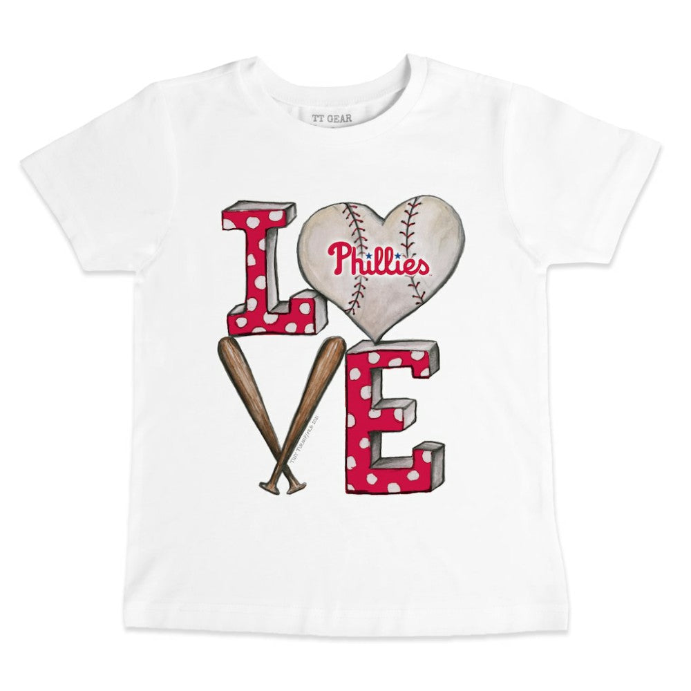 Philadelphia Phillies Tiny Turnip Youth Baseball Love T-Shirt - White T-shirts