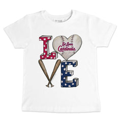 St. Louis Cardinals Tiny Turnip Youth Baseball Love T-Shirt - White T-shirts