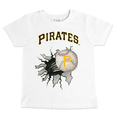 Pittsburgh Pirates Tiny Turnip Youth Baseball Tear T-Shirt - White T-shirts