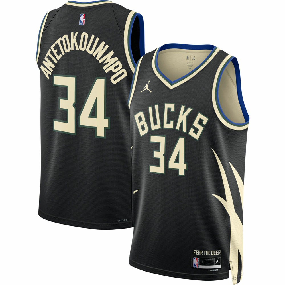 NBA Giannis Antetokounmpo Milwaukee Bucks Jordan Brand Unisex Swingman Jersey - Statement Edition - Black outlet