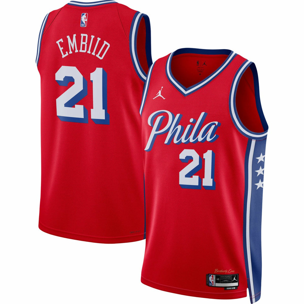 NBA Joel Embiid Philadelphia 76ers Jordan Brand Unisex Swingman Jersey - Statement Edition - Red outlet
