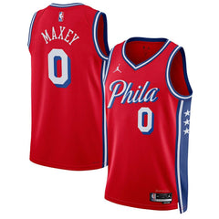NBA Tyrese Maxey Philadelphia 76ers Jordan Brand Unisex Swingman Jersey - Statement Edition - Red discount