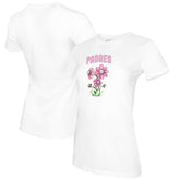 San Diego Padres Tiny Turnip Women's Blooming Baseballs T-Shirt - White T-shirts