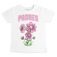 San Diego Padres Tiny Turnip Youth Blooming Baseballs T-Shirt - White T-shirts