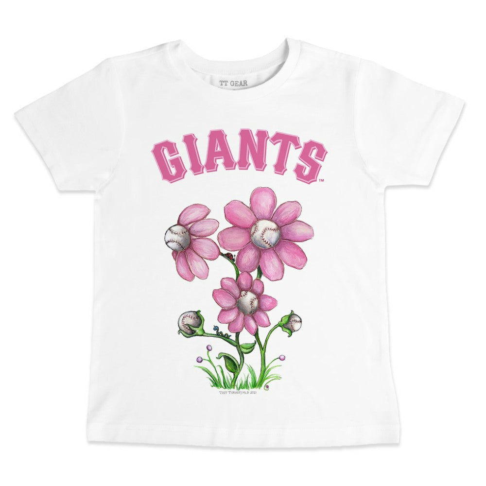San Francisco Giants Tiny Turnip Youth Blooming Baseballs T-Shirt - White T-shirts