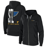 NHL St. Louis Blues WEAR by Erin Andrews Women's Sponge Fleece Full-Zip Hoodie - Black