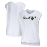 NHL Minnesota Wild WEAR by Erin Andrews Women's Greetings From Muscle T-Shirt - White