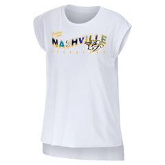 NHL Nashville Predators WEAR by Erin Andrews Women's Greetings From Muscle T-Shirt - White