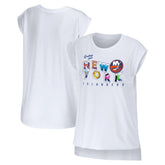 NHL New York Islanders WEAR by Erin Andrews Women's Greetings From Muscle T-Shirt - White