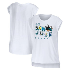 NHL San Jose Sharks WEAR by Erin Andrews Women's Greetings From Muscle T-Shirt - White