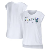 NHL Seattle Kraken WEAR by Erin Andrews Women's Greetings From Muscle T-Shirt - White
