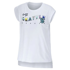 NHL Seattle Kraken WEAR by Erin Andrews Women's Greetings From Muscle T-Shirt - White