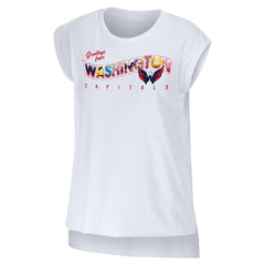 NHL Washington Capitals WEAR by Erin Andrews Women's Greetings From Muscle T-Shirt - White