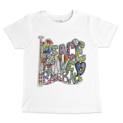 Milwaukee Brewers Tiny Turnip Youth Peace Love Baseball T-Shirt - White T-shirts