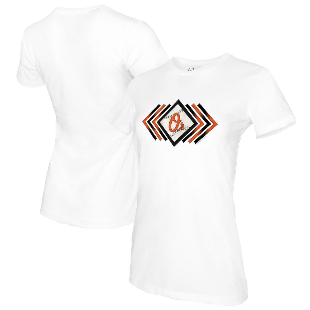 Baltimore Orioles Tiny Turnip Women's Prism Arrows T-Shirt - White T-shirts