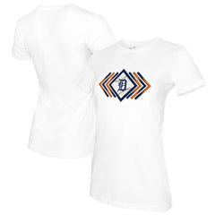 Detroit Tigers Tiny Turnip Women's Prism Arrows T-Shirt - White T-shirts