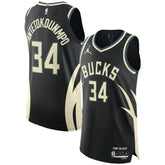 NBA Giannis Antetokounmpo Milwaukee Bucks Jordan Brand Authentic Player Jersey - Statement Edition - Black cheap