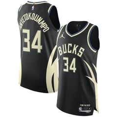 NBA Giannis Antetokounmpo Milwaukee Bucks Jordan Brand Authentic Player Jersey - Statement Edition - Black cheap