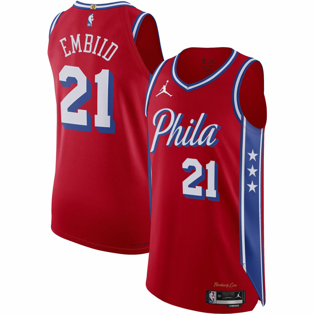 NBA Joel Embiid Philadelphia 76ers Jordan Brand Authentic Player Jersey - Statement Edition - Red outlet