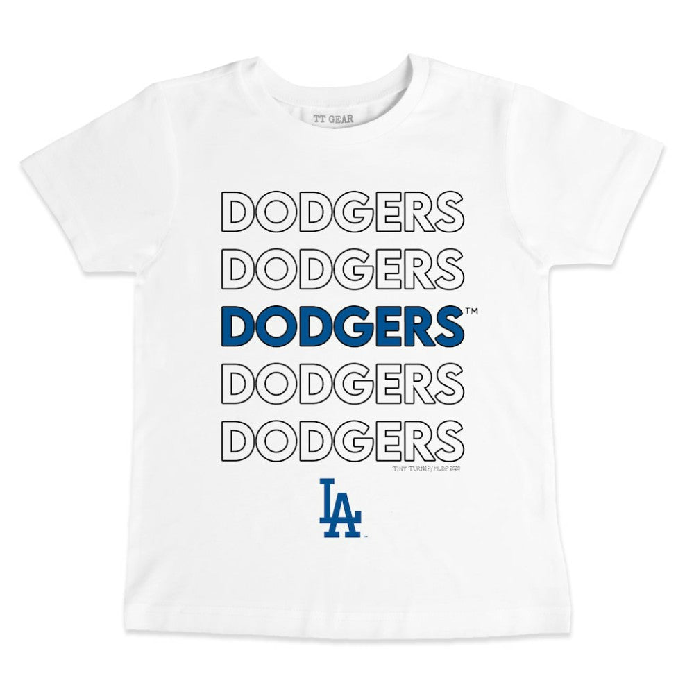 Los Angeles Dodgers Tiny Turnip Youth Stacked T-Shirt - White T-shirts