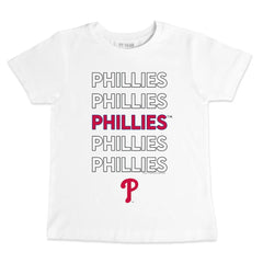 Philadelphia Phillies Tiny Turnip Youth Stacked T-Shirt - White T-shirts