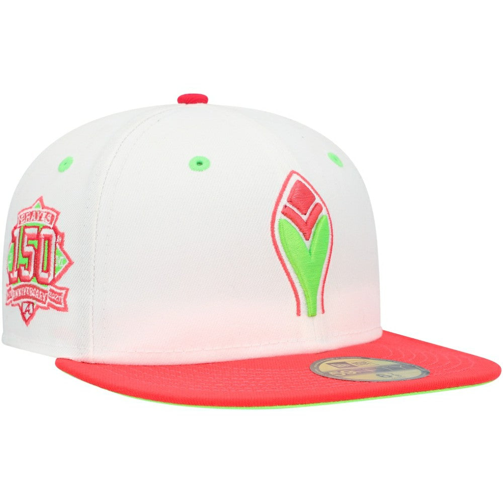 Atlanta Braves New Era 150th Anniversary Strawberry Lolli 59FIFTY Fitted Hat - White/Coral Hats