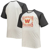 Washington Commanders Big & Tall Wordmark Raglan T-Shirt Oatmeal/Heathered Charcoal