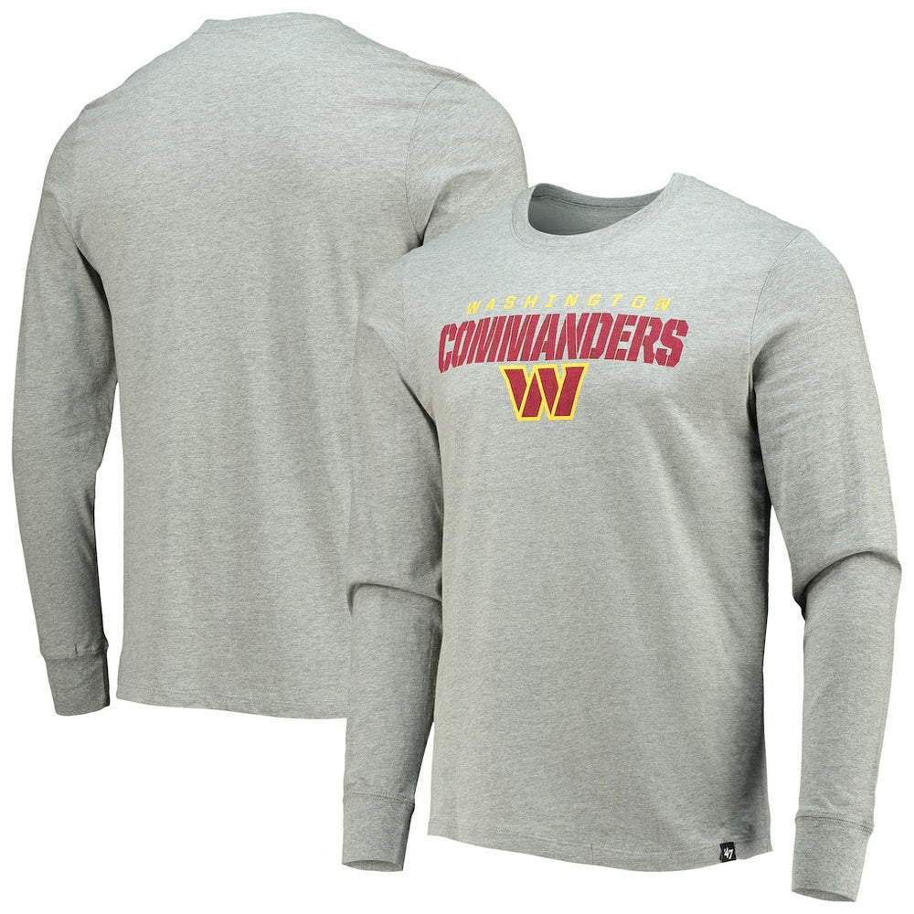 Washington Commanders '47 Traction Super Rival Long Sleeve T-Shirt Heathered Gray